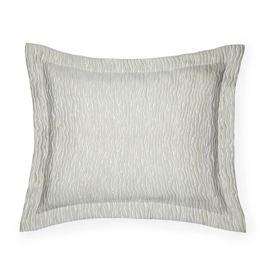Sferra Ondate Titanium King Sham Grey Wavy Two Toned Textured Cotton Italy NEW Sferra Ondate Titanium King Sham Grey Wavy Two Toned Textured Cotton Italy NEW