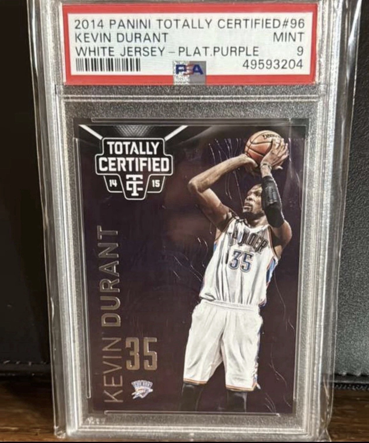 2014-15  Totally Certified Kevin Durant #96 Platinum Purple White Jersey /49