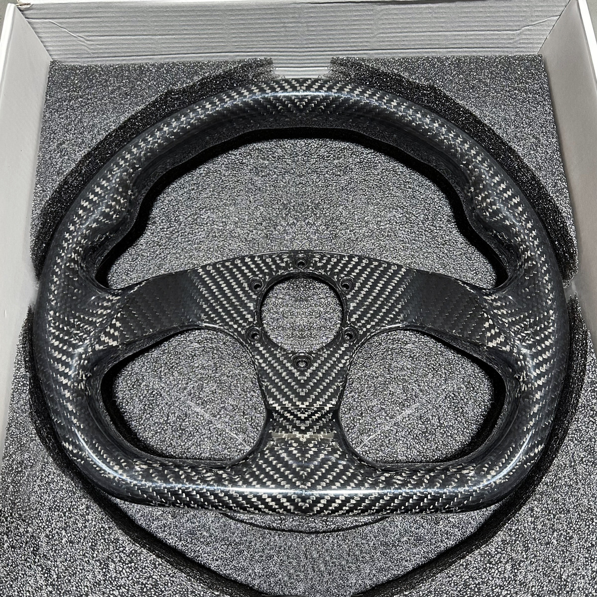 Hiwowsport Carbon Fiber Racing Steering Wheel Flat Bottom 320mm Diameter 6 Bolt Hiwowsport Carbon Fiber Racing Steering Wheel Flat Bottom 320mm Diameter 6 Bolt