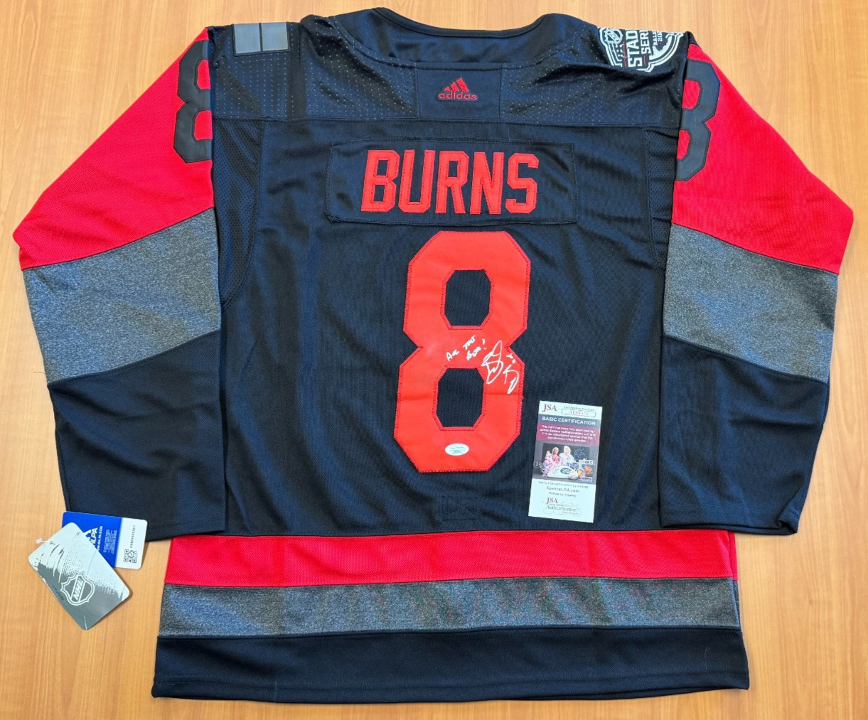 Brent Burns Signed Autographed \'23 Stadium Series Jersey Size L 52 JSA COA Brent Burns Signed Autographed \'23 Stadium Series Jersey Size L 52 JSA COA