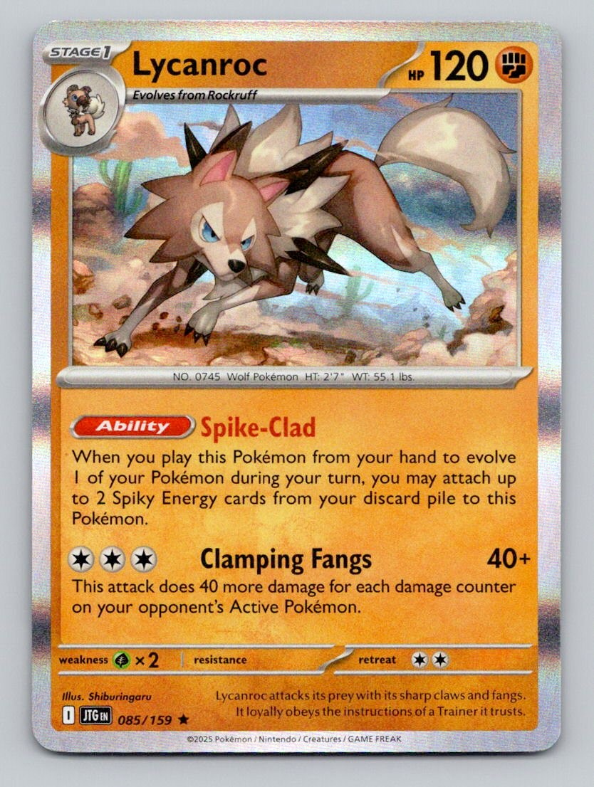 Lycanroc 085/159 Rare Journey Together Pokemon Holo Near Mint