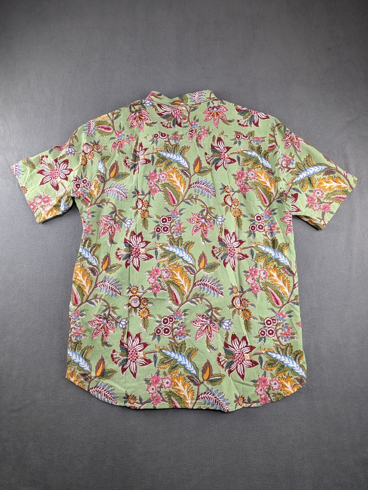 Kardo x Anokhi Ronen Mens XL Camp Shirt Green Block Print NWOT