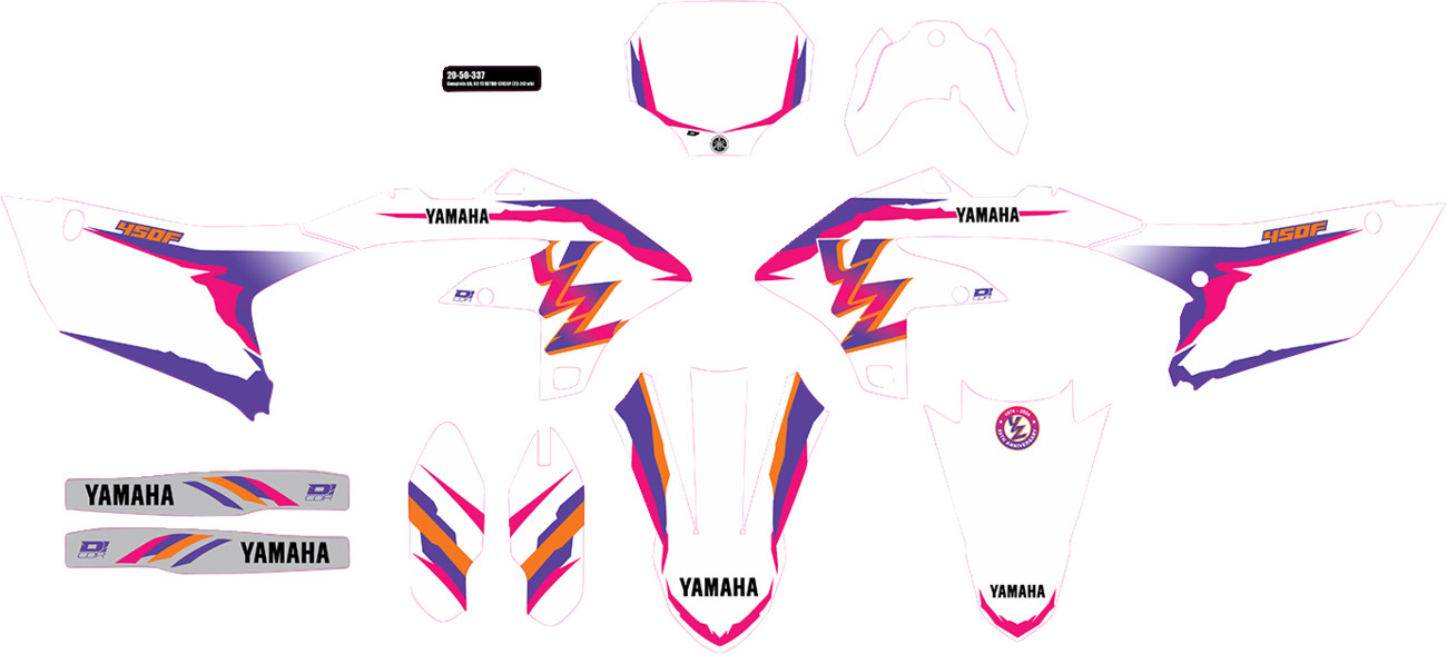 D\'Cor Visuals 93 YZ Retro Complete Graphic Kit 2023-2024 Yamaha YZ450F 20-50-337