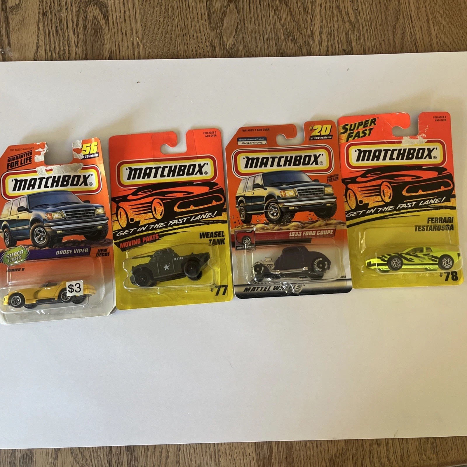 Matchbox 4 Different Cars Matchbox 4 Different Cars