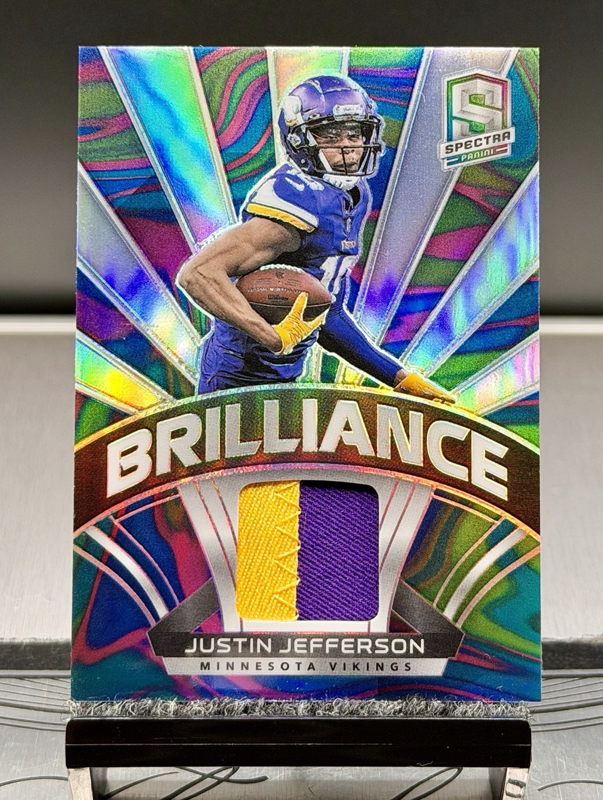 2021 Spectra Brilliance Marble Neon Hologram Justin Jefferson Patch,SSSP#4/4💣🔥