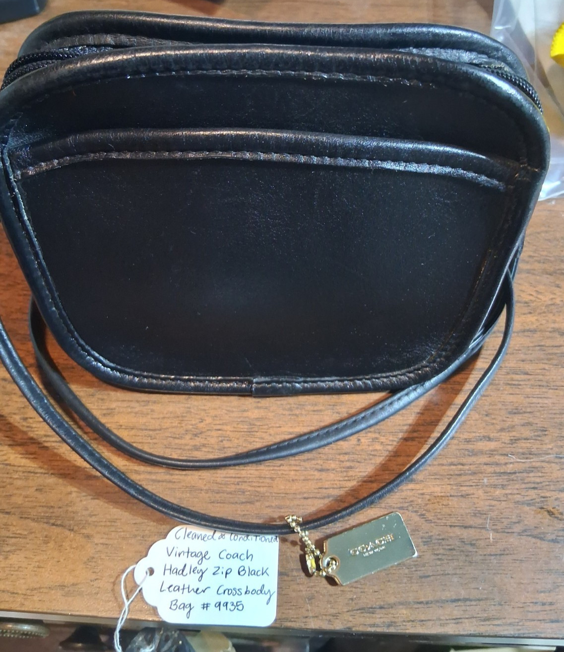Vintage Coach Hadley 9935, Black, Crossbody, Pro Cleaned and Conditioned NICE