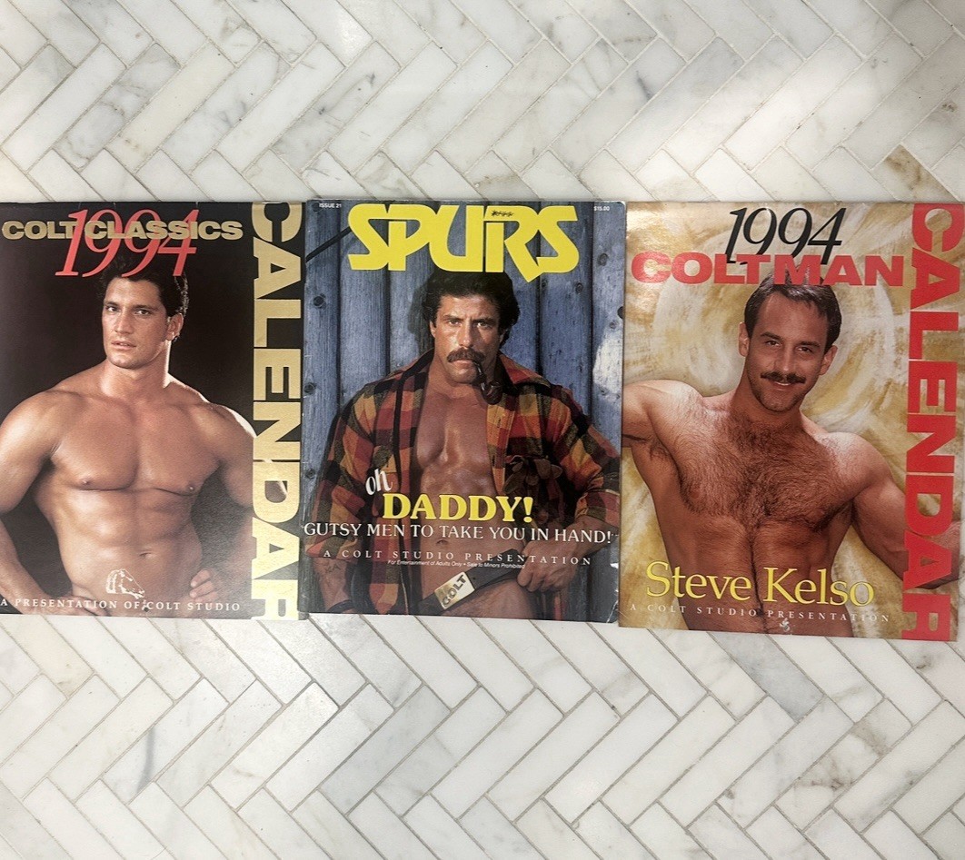 Colt Studios Spurs Magazine #21 and 2 Calendars Lot (Steve Kelso 1994, 1994) VG