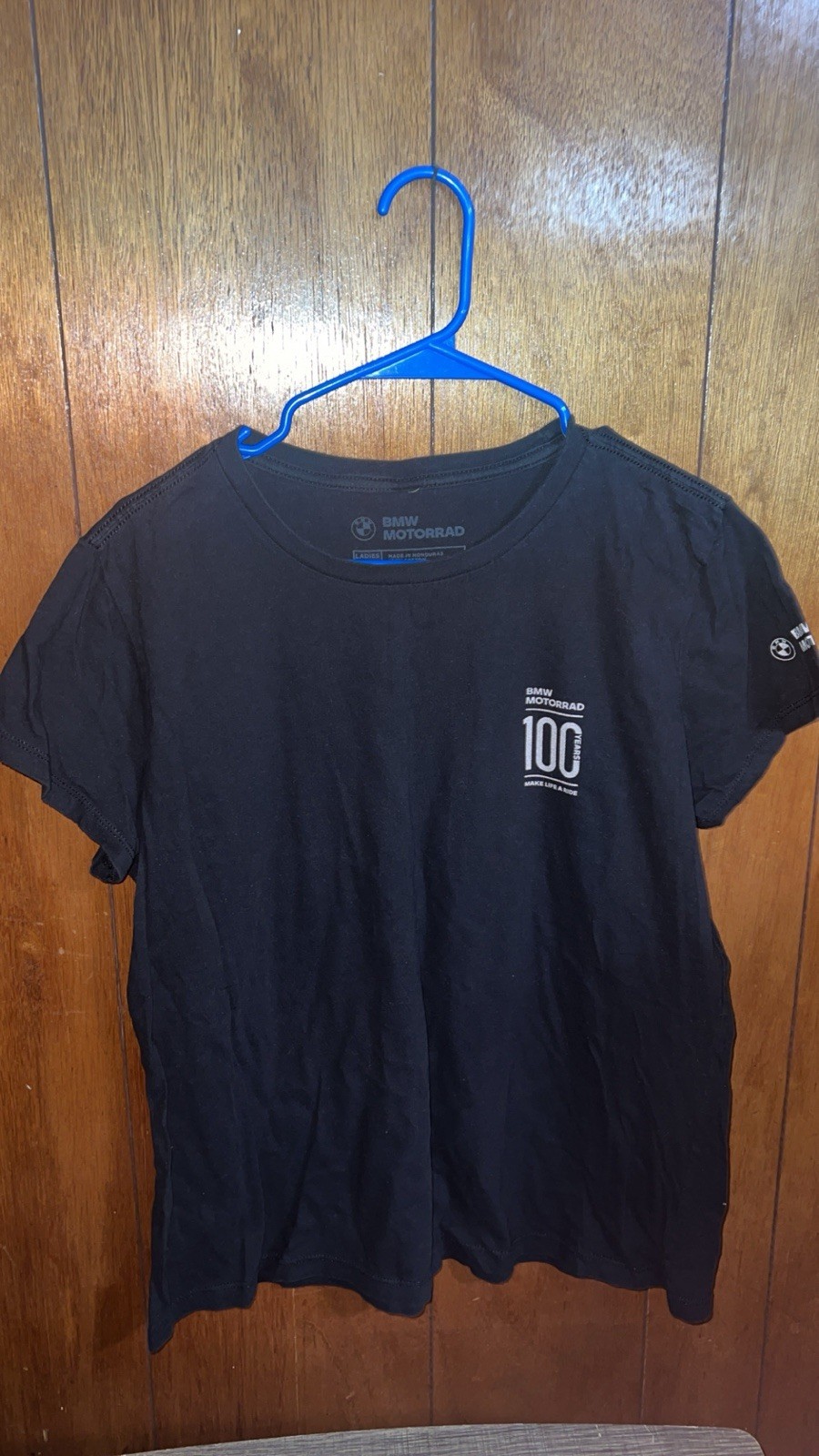 BMW Motorrad 100 Years Black XL Crew Neck Graphic Tee Double-Sided