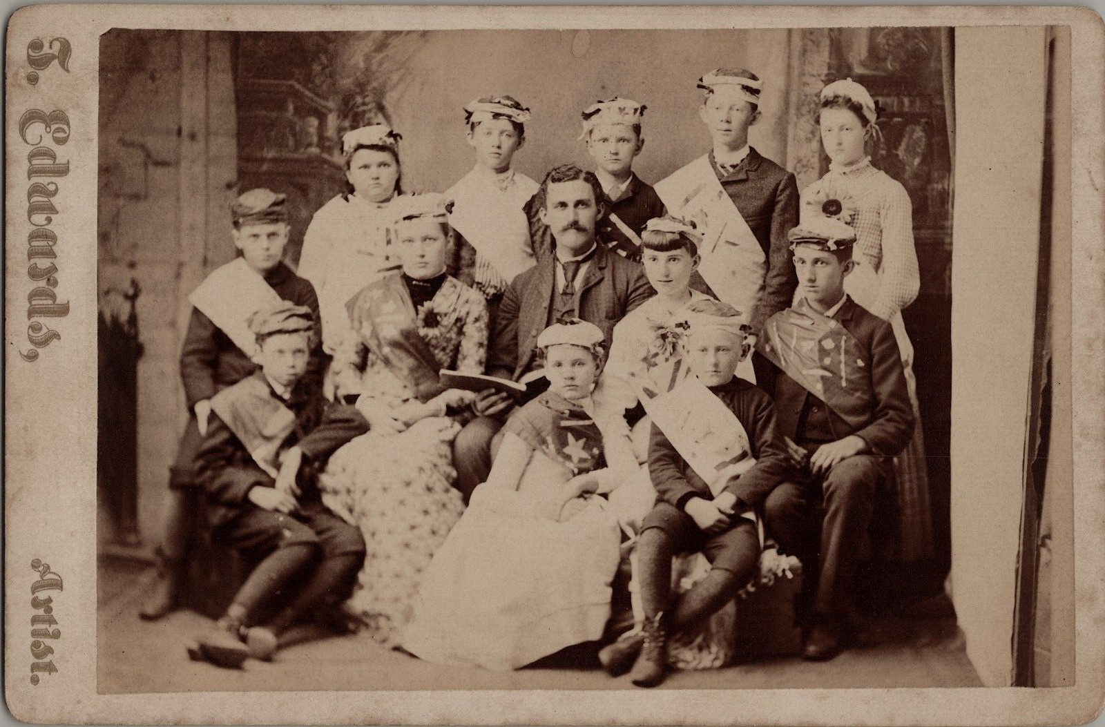 Ernest Elton Composer with Cast of  Pirates Company Music Theater Photo 1880s