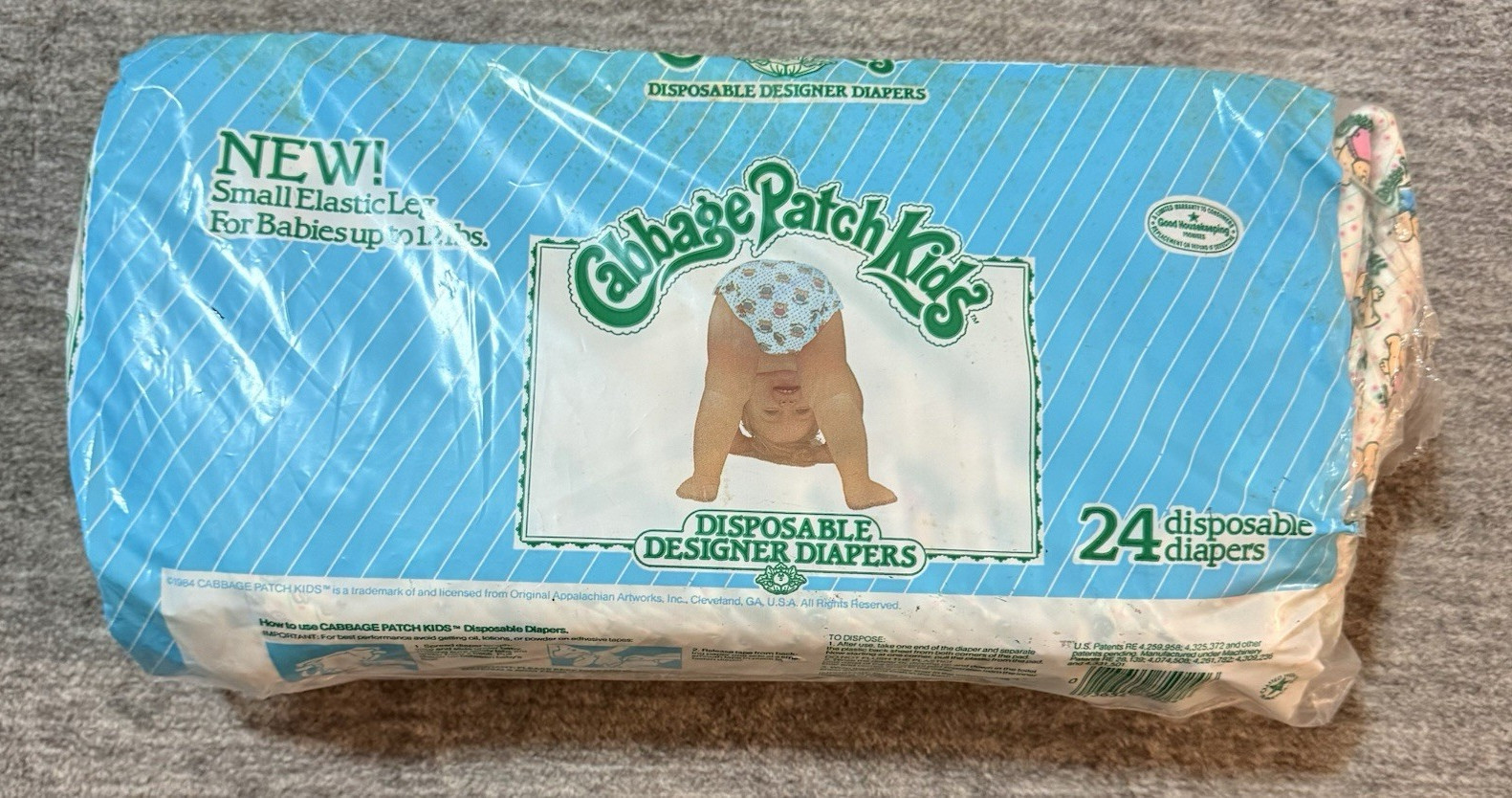 Vintage 1984 Cabbage Patch Kids Designer Diapers 20 UNUSED Original 24 Pack