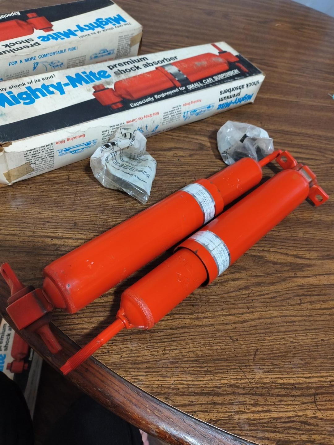 NOS Vintage Mighty-Mite Rear Shocks Pair 357-37 Armstrong Stamped 86712--67810