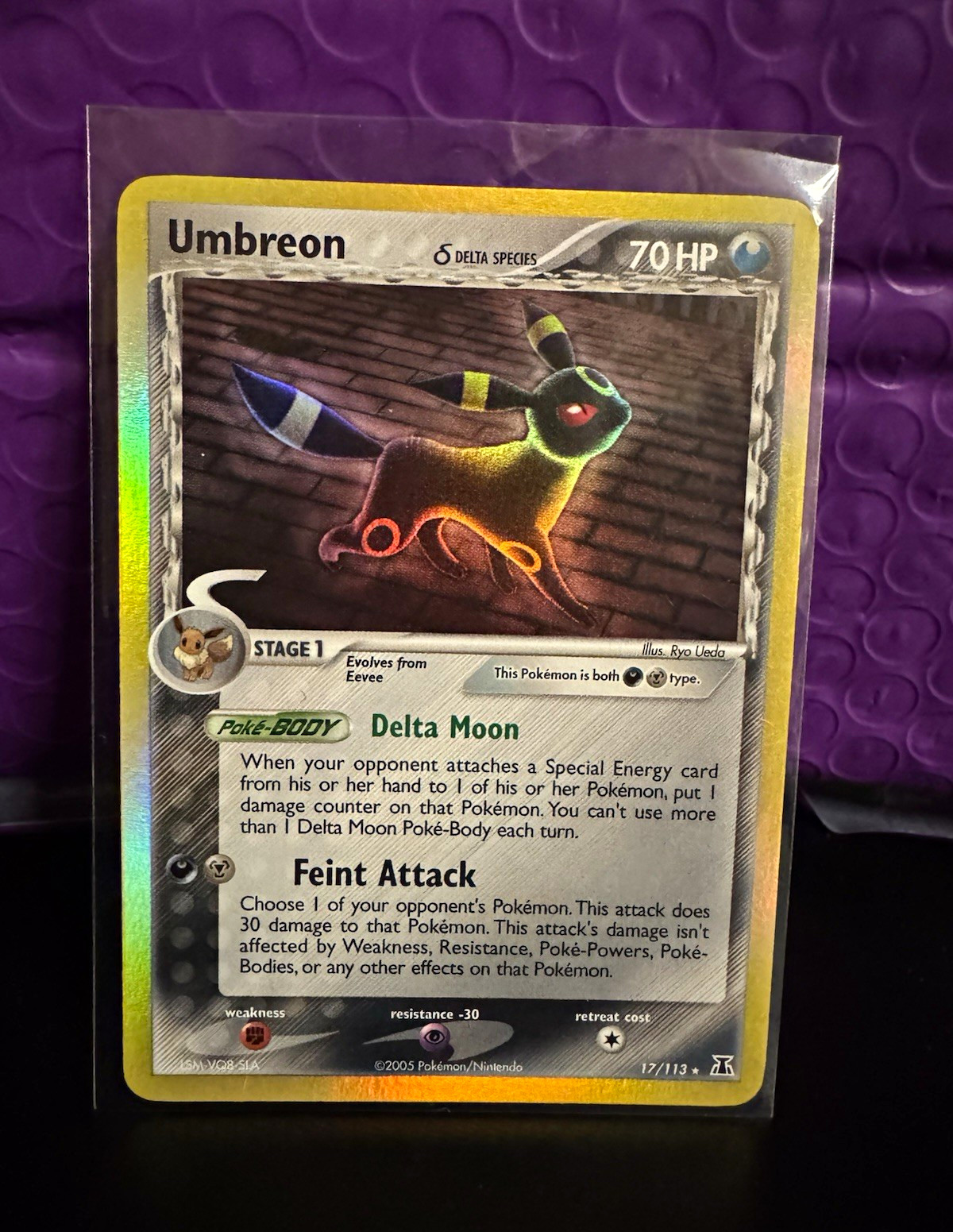 Pokemon Umbreon 17/113 EX Delta Species Delta Species Reverse Holo Rare 2005 Pokemon Umbreon 17/113 EX Delta Species Delta Species Reverse Holo Rare 2005