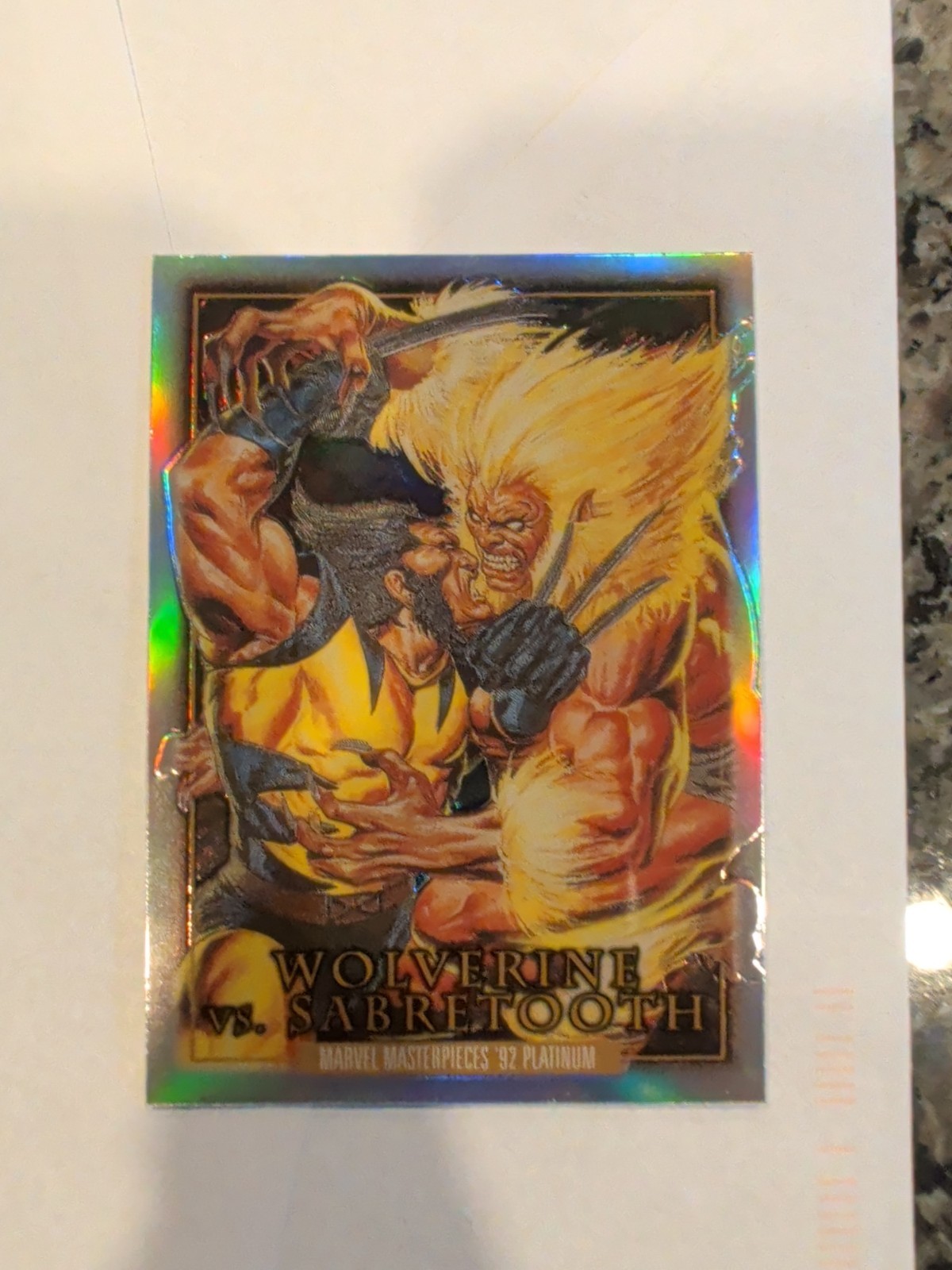 2024 Marvel Masterpieces 92 Platinum Battle Spectrum Wolverine vs Sabertooth...