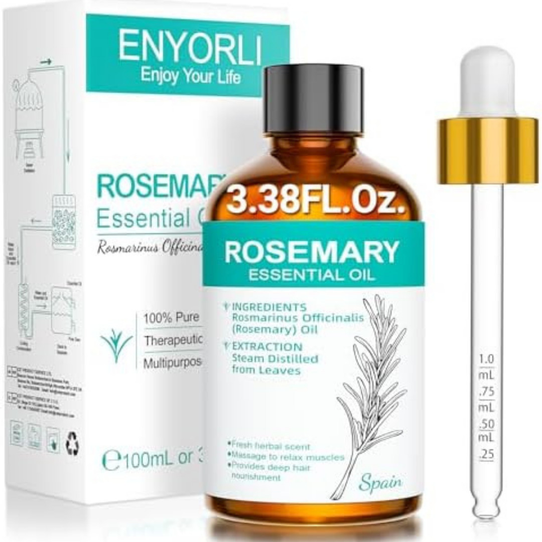 Organic Rosemary Essential Oil for Hair Growth & Skin Care, 100% Pure & Natural Organic Rosemary Essential Oil for Hair Growth & Skin Care, 100% Pure & Natural