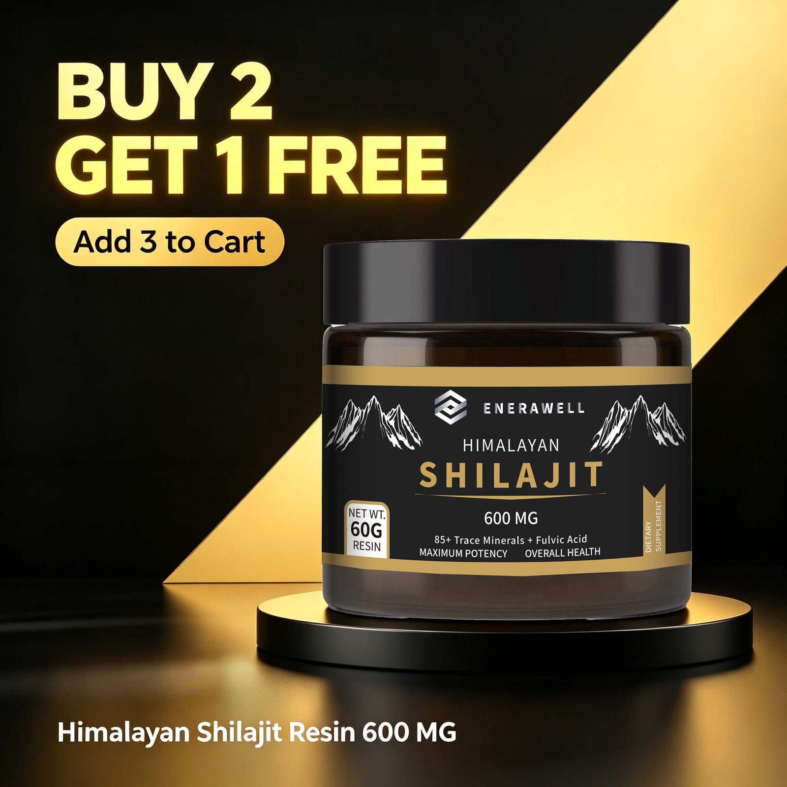 Pure Himalayan Shilajit, Soft Resin, Organic, Extremely Potent, Fulvic Acid 60g