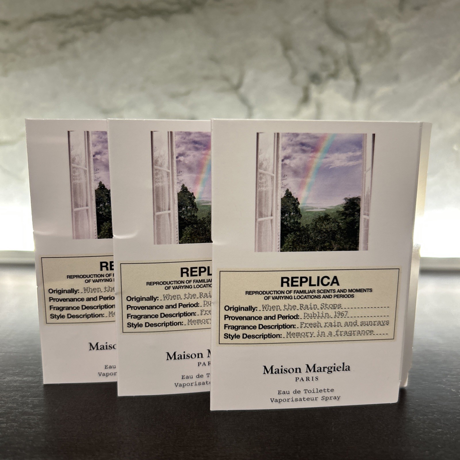 3x Maison Margiela Replica When the Rain Stops EDT Sample .04oz 1.2ml Lot Of 3