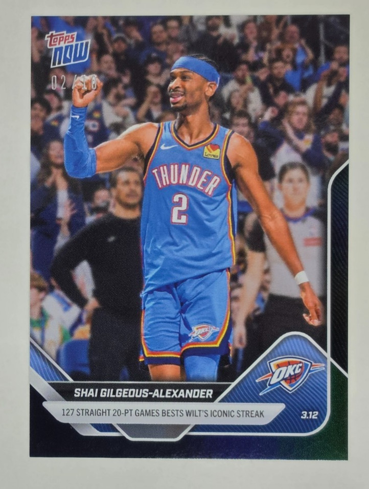 Shai Gilgeous-Alexander - 2025-26 NBA Topps Now - Card 205 - Black #2 /10