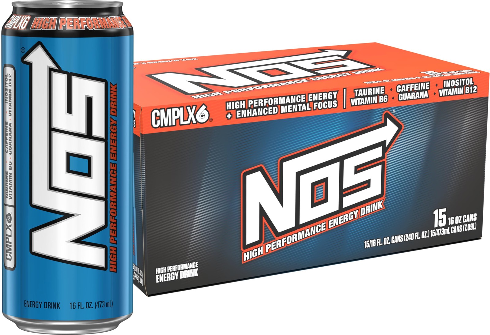 NOS Original: High Performance Energy Drink. 16 Fl oz 15 Pack