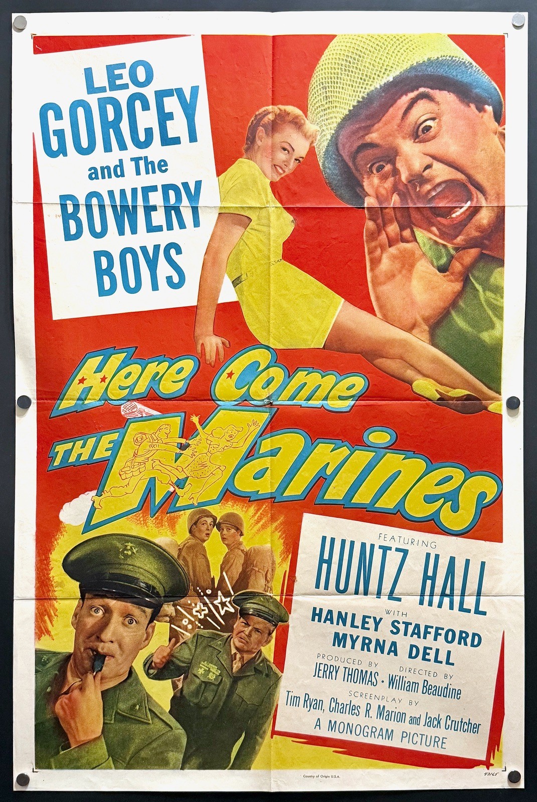 Here Come the Marines (1952) Orig 1SH Movie Poster – Good **The Bowery Boys**