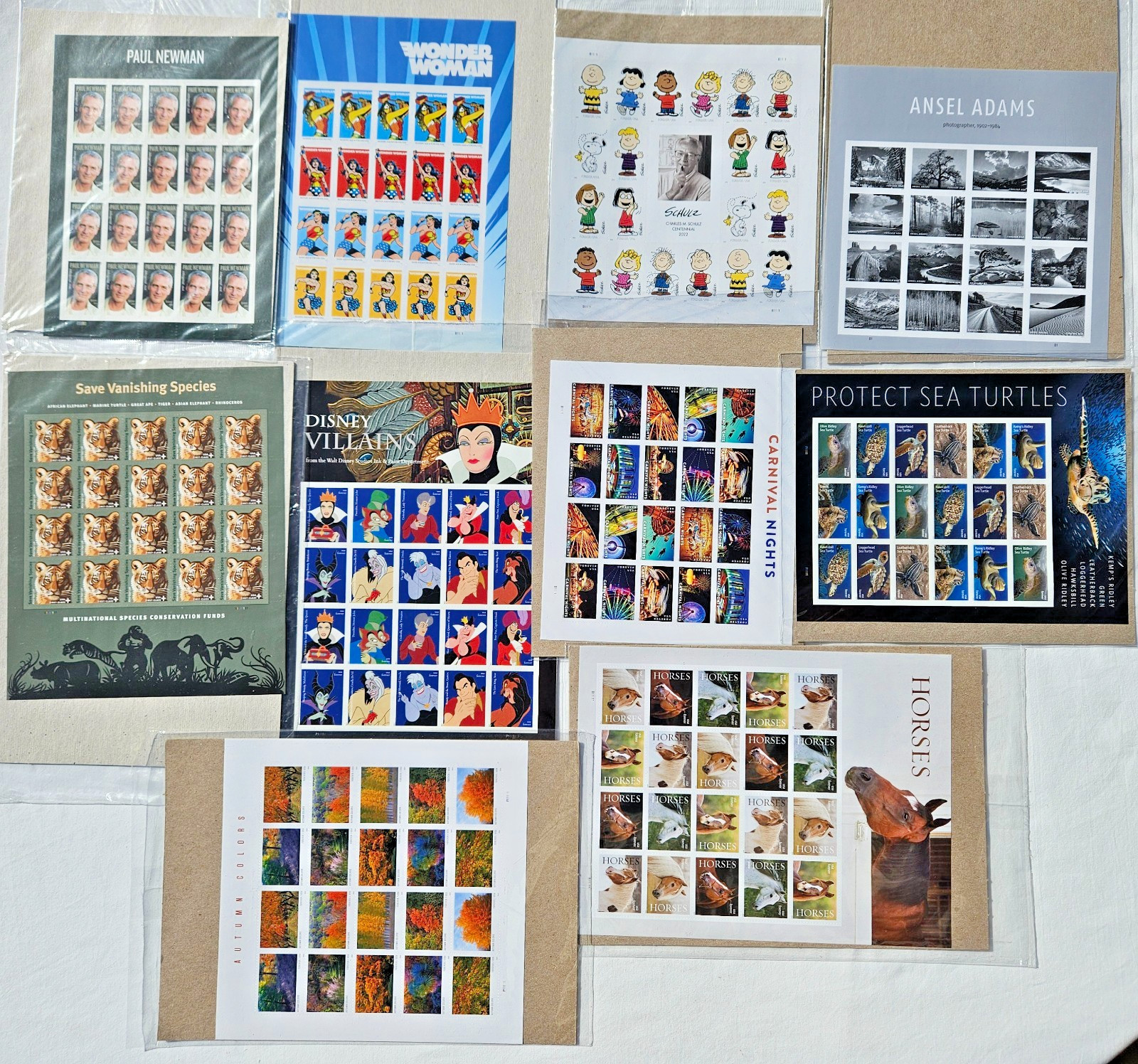 Lot of 200 USPS Forever Stamps (10 Sheets) Wonder Woman Newman Disney Peanuts Lot of 200 USPS Forever Stamps (10 Sheets) Wonder Woman Newman Disney Peanuts