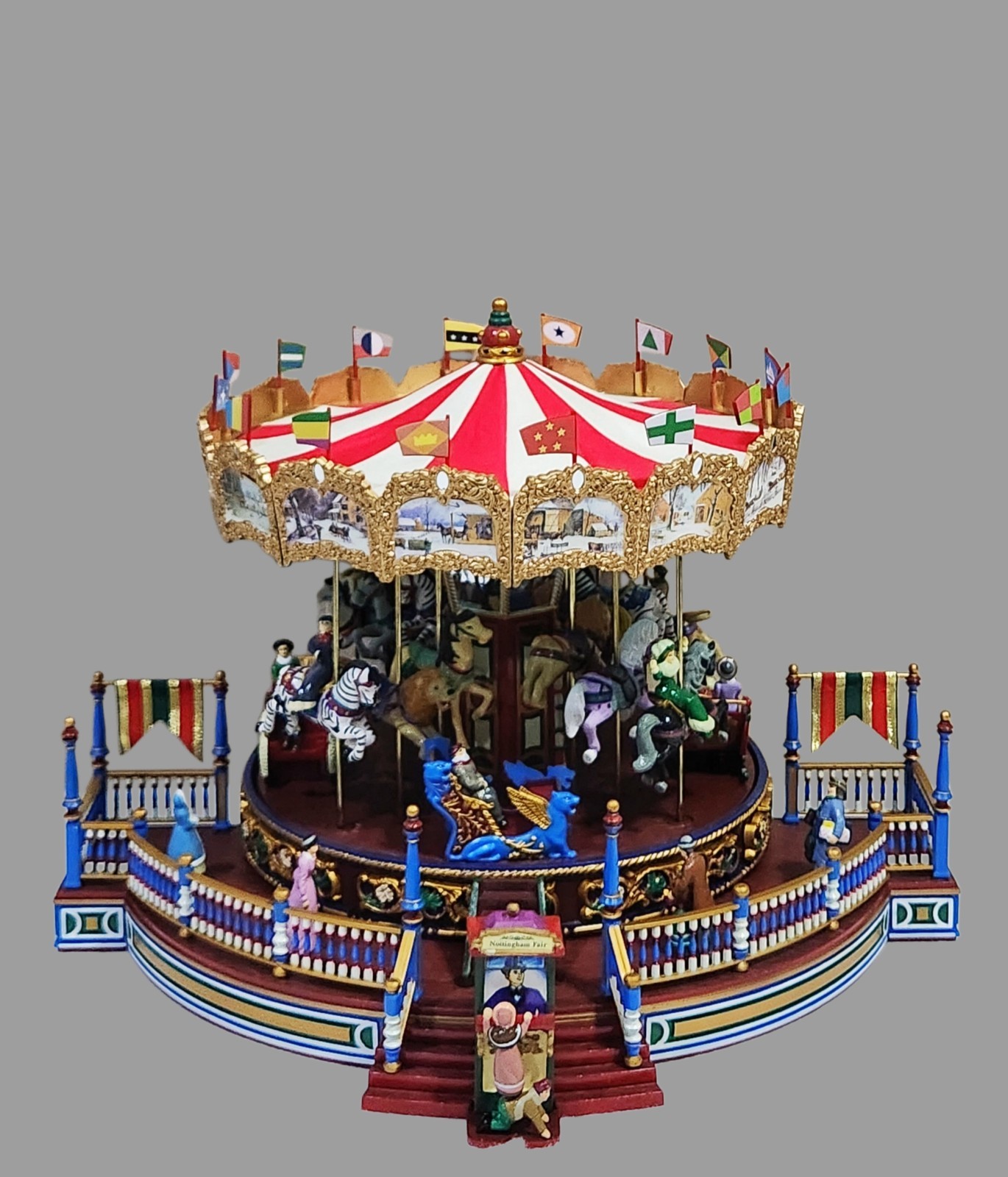 Vintage Mr. Christmas Nottingham Fair Roundabout Animated Musical Carousel-MINT Vintage Mr. Christmas Nottingham Fair Roundabout Animated Musical Carousel-MINT