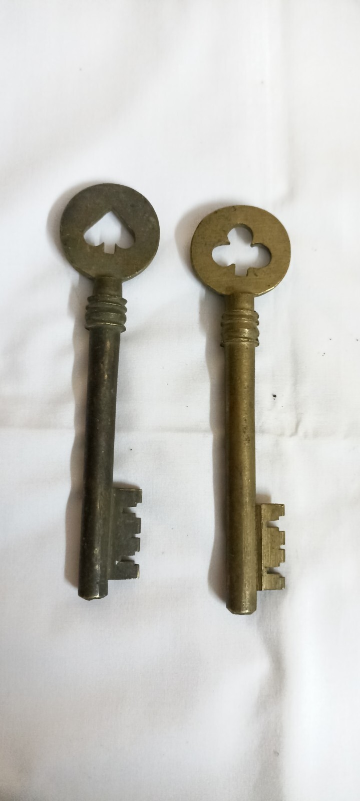 Heavy Brass Large Door Long Key Antique VTG Home Decor Steampunk Skeleton E74