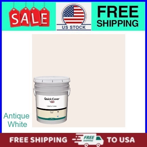 Glidden Quick Cover Interior Latex Paint Flat, Antique White, 5 Gallon