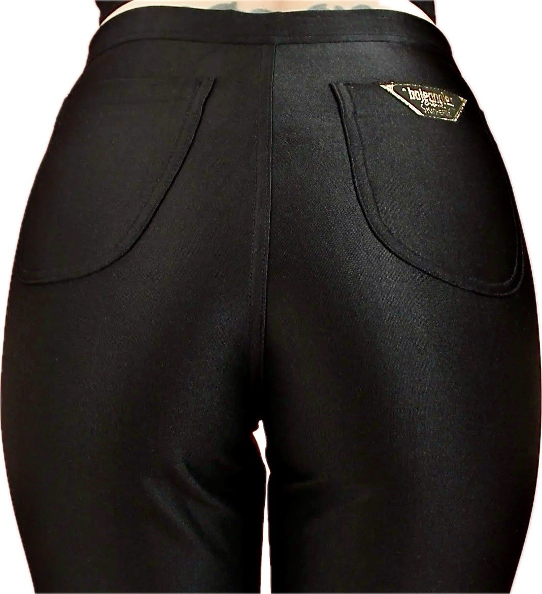 Vintage 1970s Bojeangles Skin-Ease Black Spandex Disco Pants