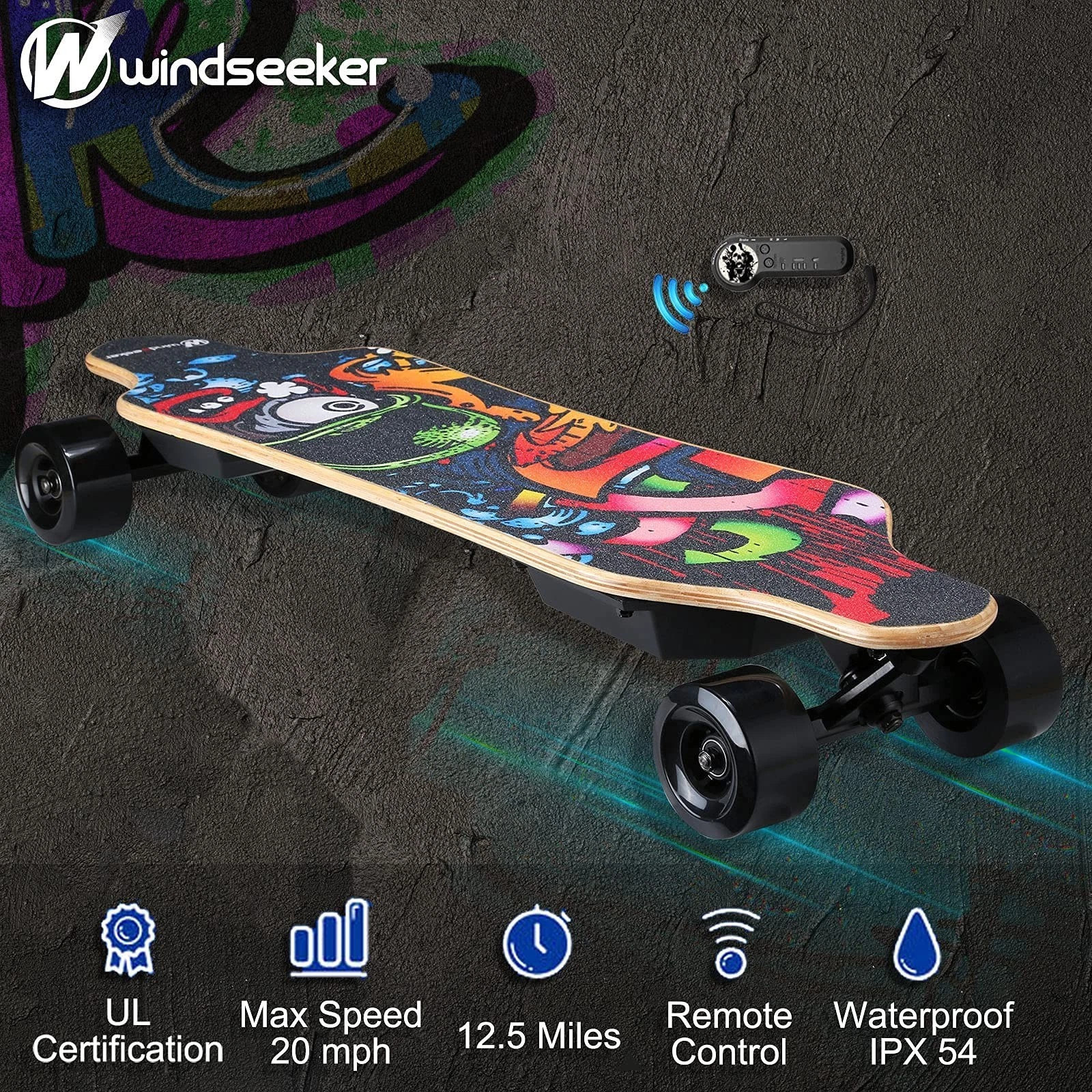 Electric Skateboard Longboard 450W 22MPH 19Mi Range City Cruiser Remote