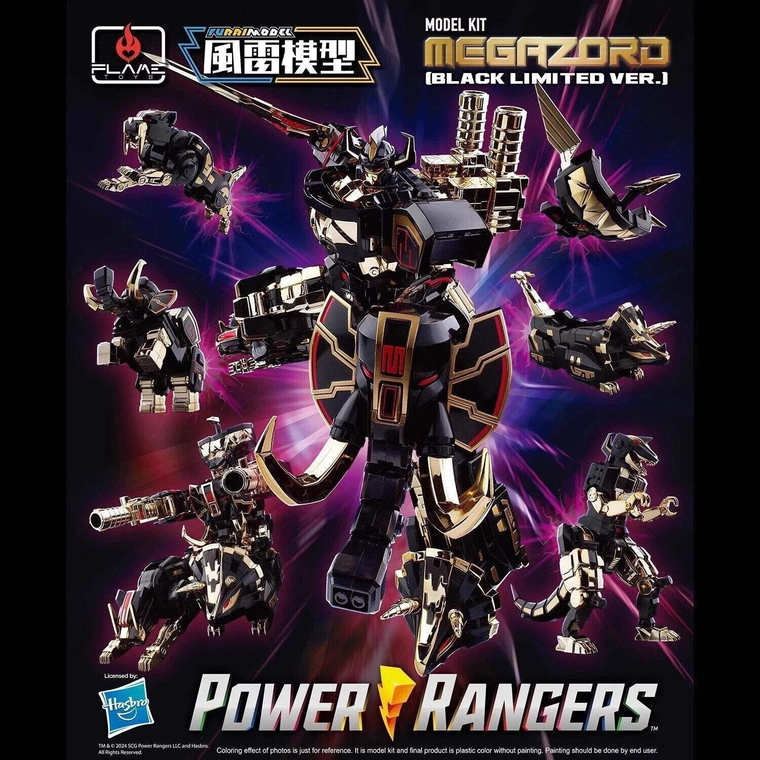 Flame Toys Furai Model Power Rangers Megazord Black Limited Model Kit