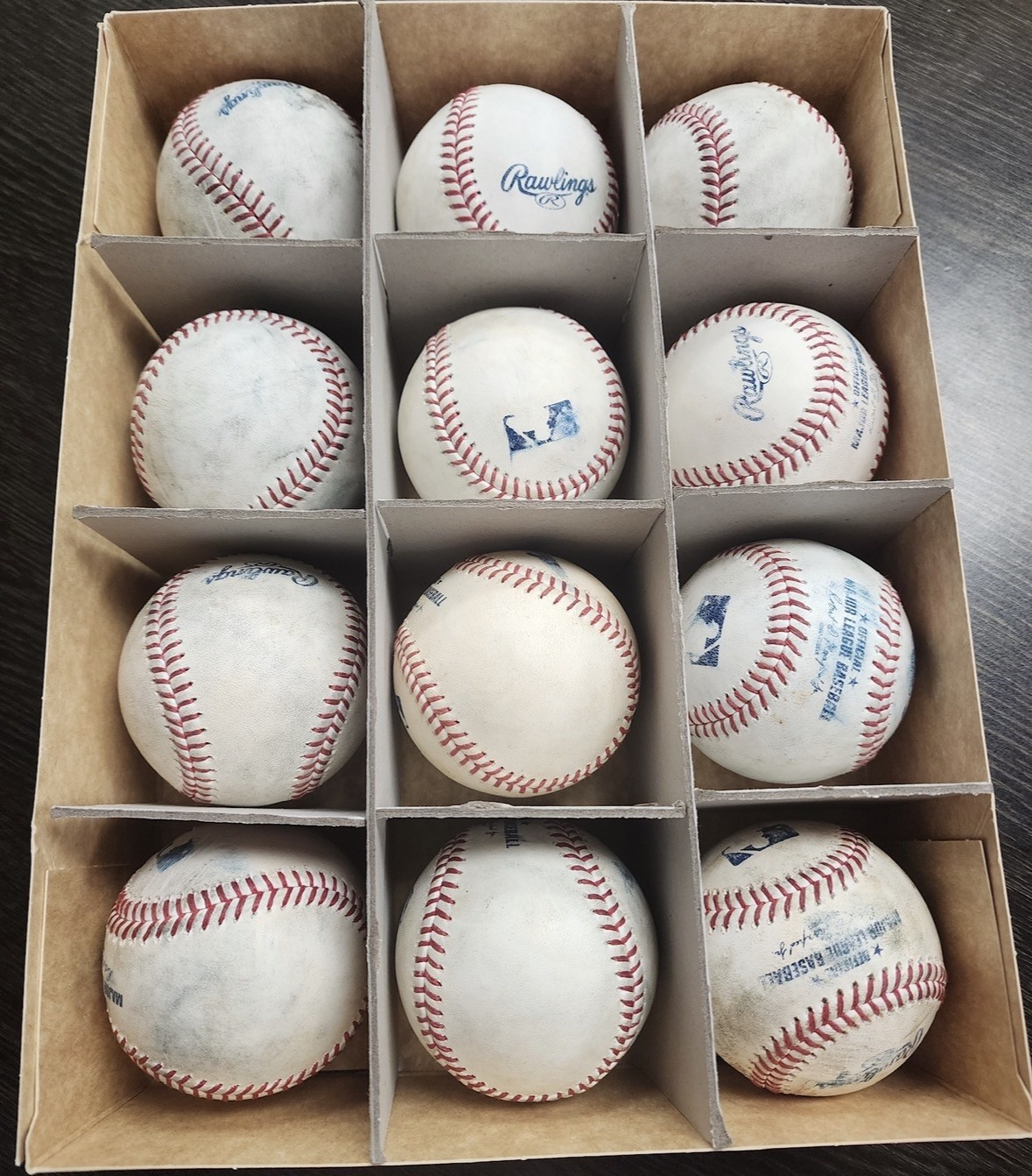 12 Rawlings Official Major League Baseballs Game Used Baseballs 12 Rawlings Official Major League Baseballs Game Used Baseballs