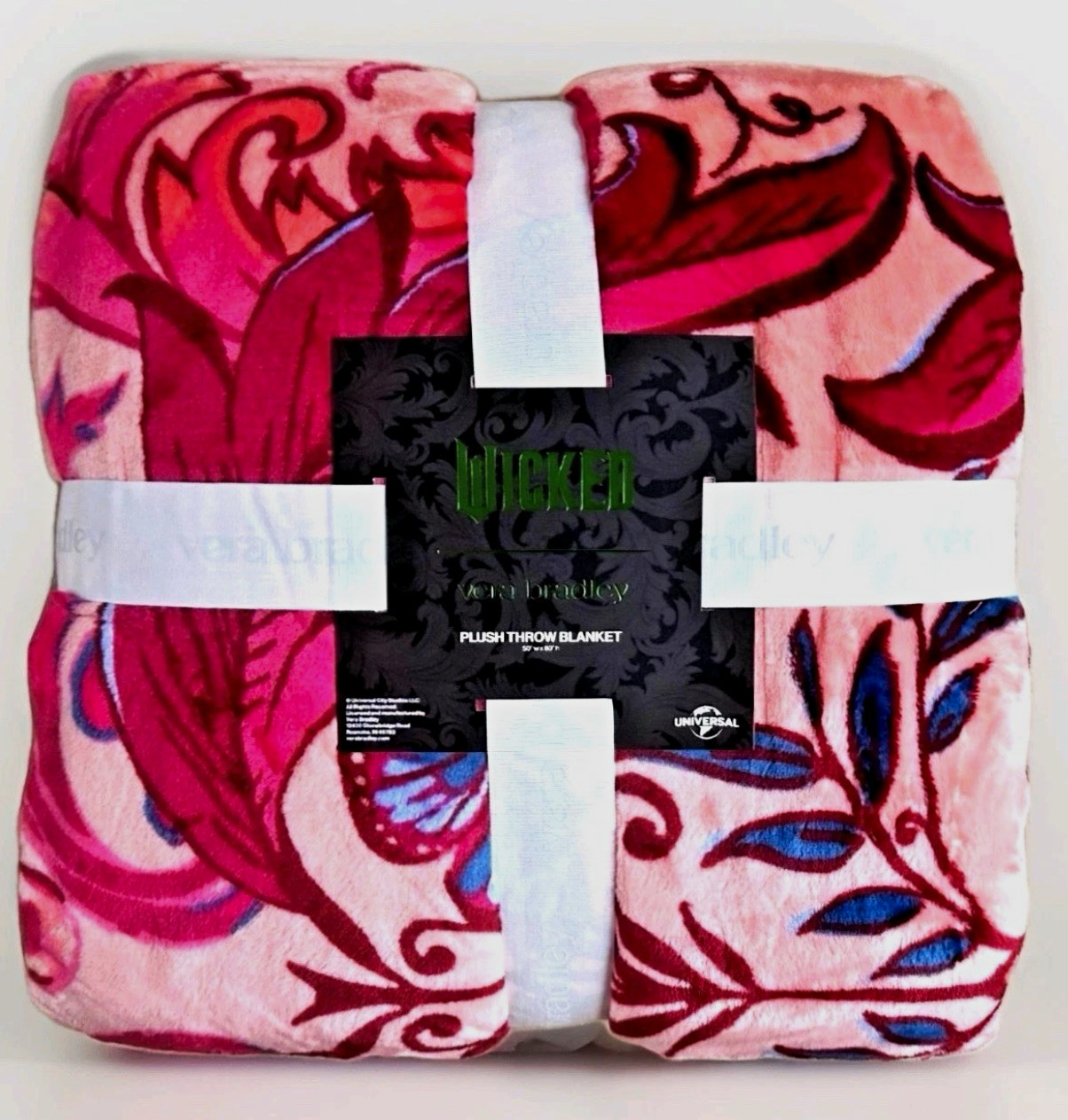 NWT Vera Bradley x Wicked Throw Blanket She\'s So Good Light Glinda Pink 50x80