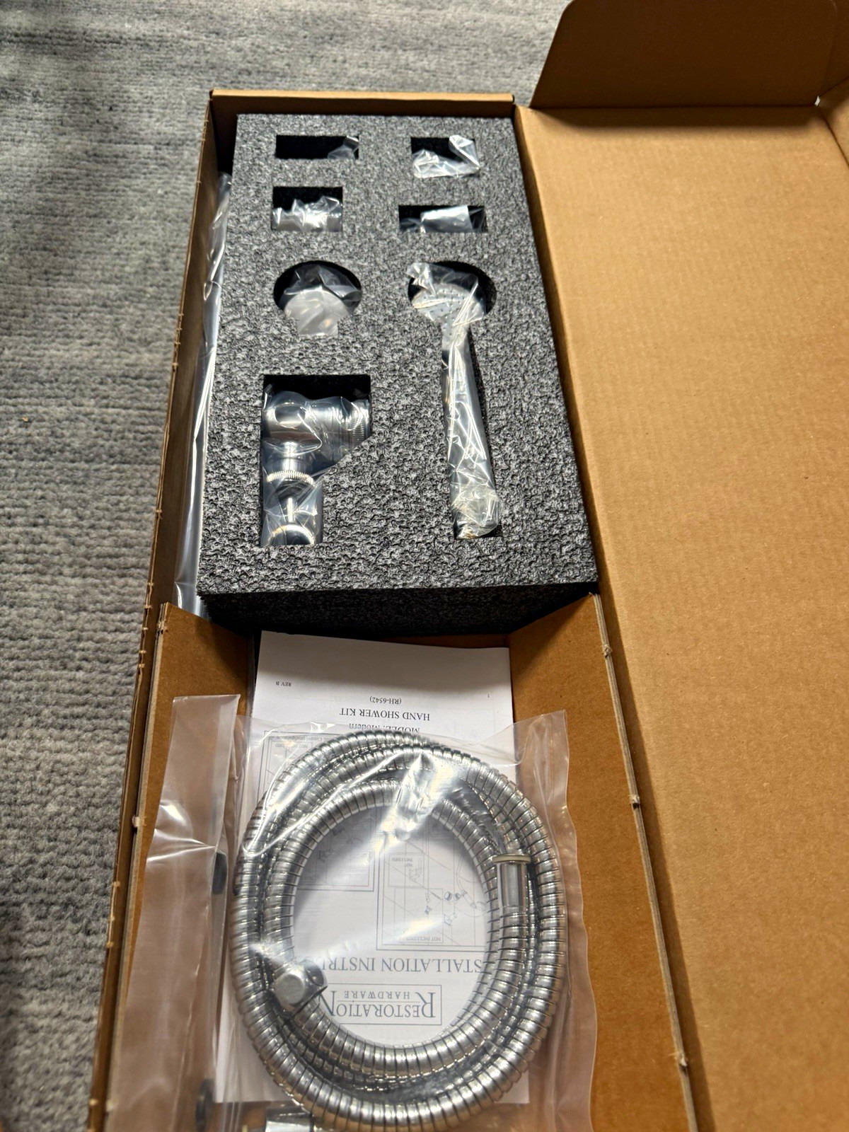 Restoration Hardware Modern Handheld Shower Head Set Polished Chrome RH-6542/26
