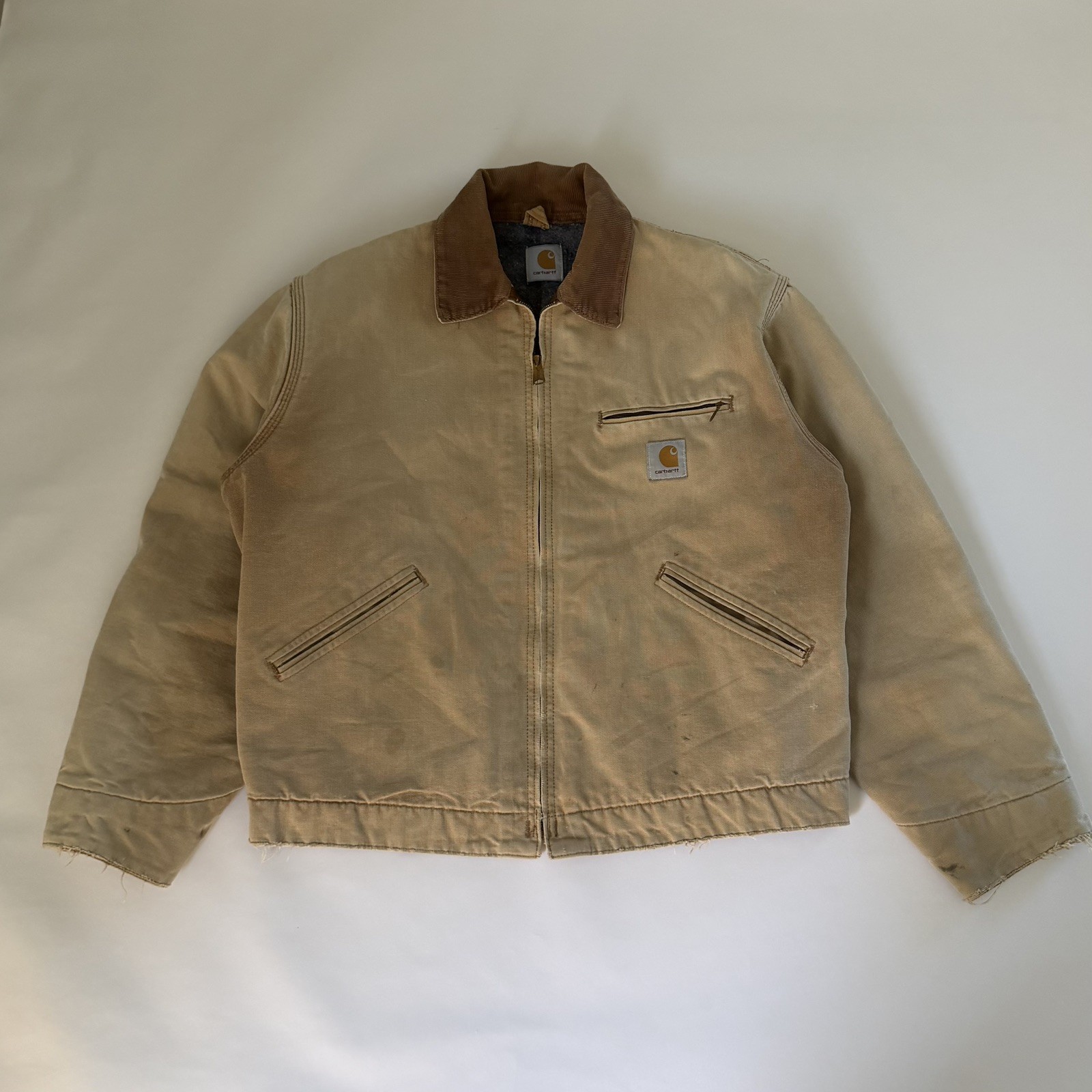 Vintage ‘90s Carhartt Detroit Jacket Heavily Faded Brown Duck Canvas