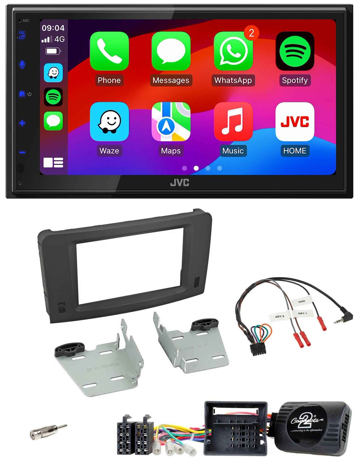 JVC Bluetooth USB Steering Wheel 2DIN DAB Car Stereo for Mercedes M-Class 05-11 Black JVC Bluetooth USB Steering Wheel 2DIN DAB Car Stereo for Mercedes M-Class 05-11 Black