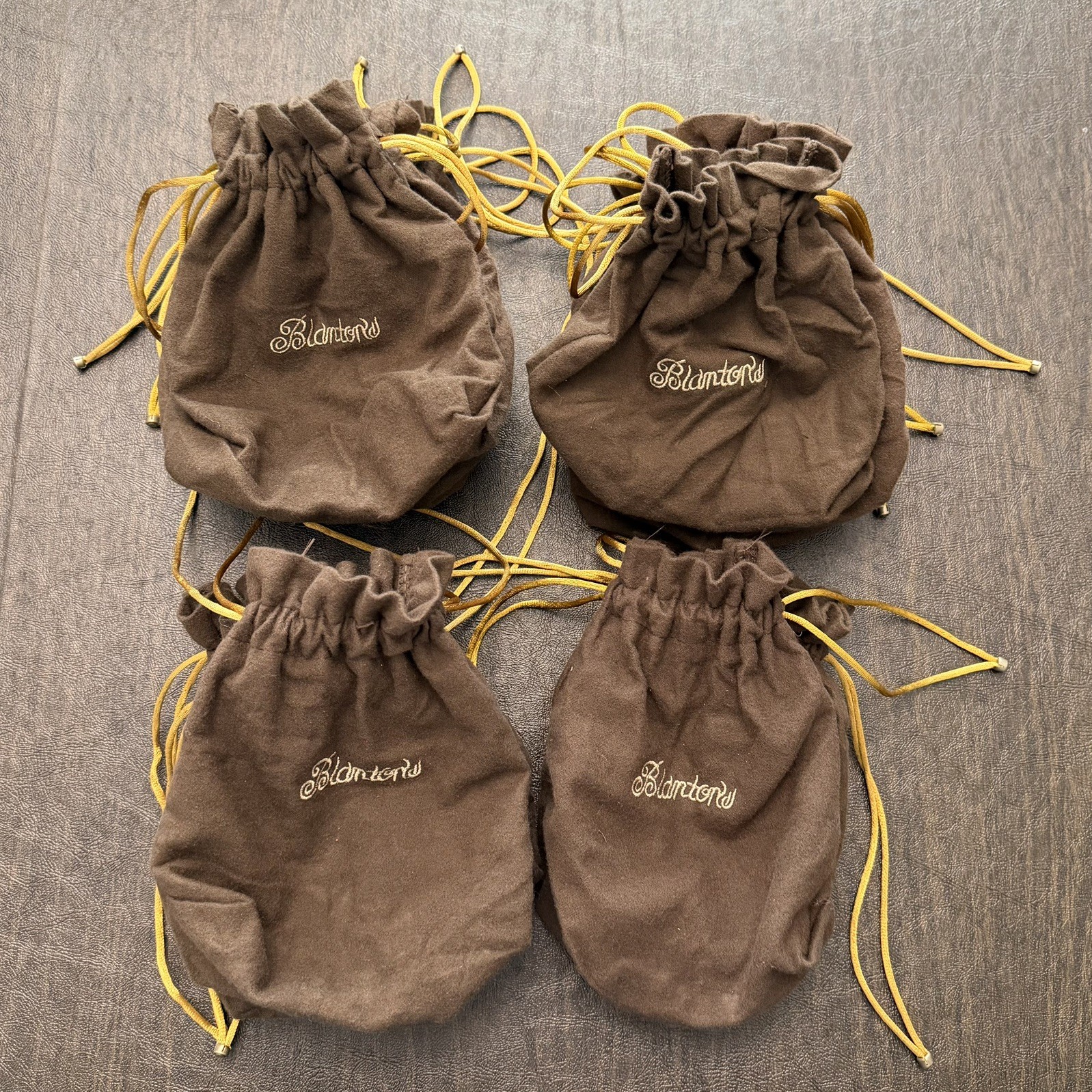 Blanton\'s Bourbon Whiskey Empty Brown Felt Drawstring Bag