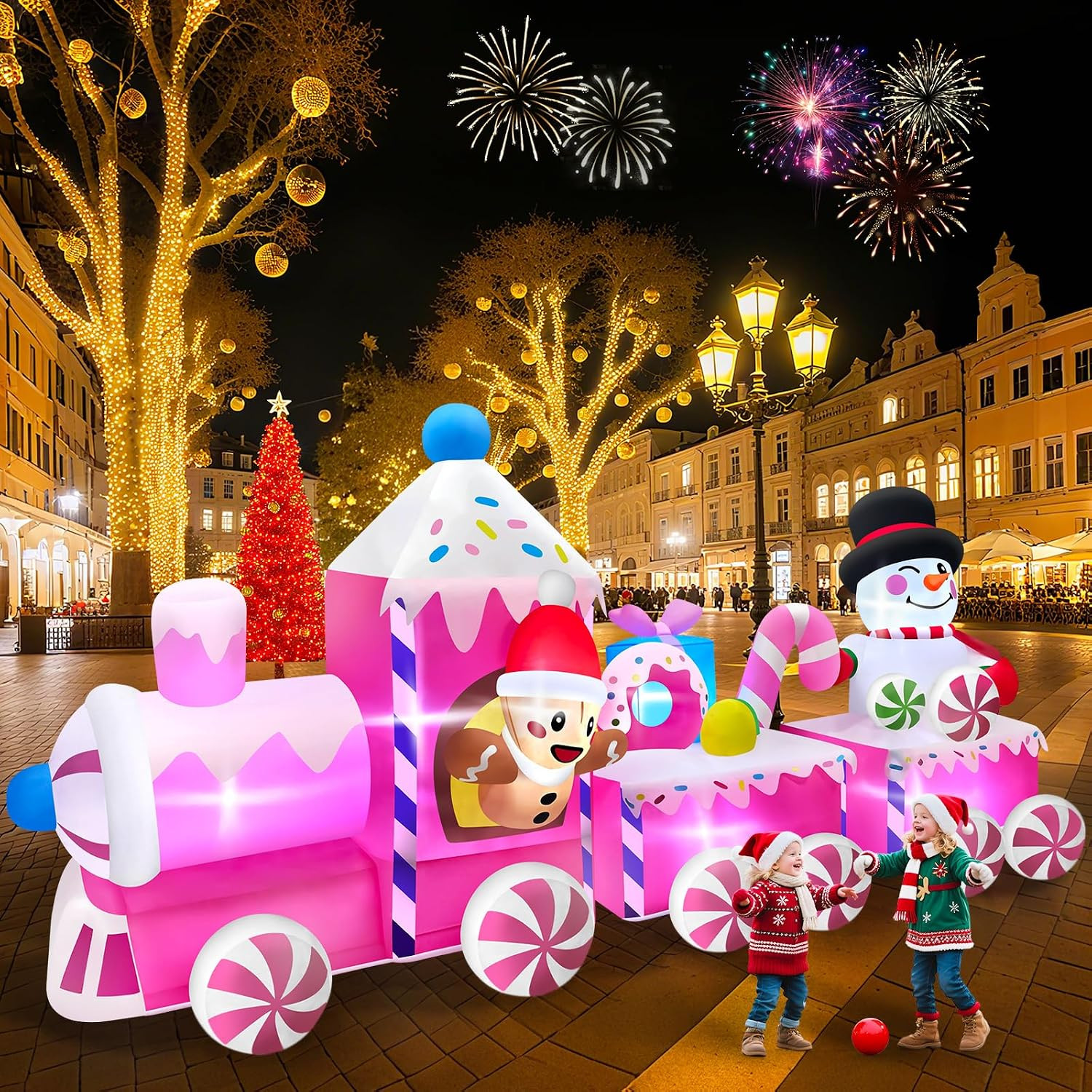 11FT Long Christmas Inflatable Train Outdoor Decoration