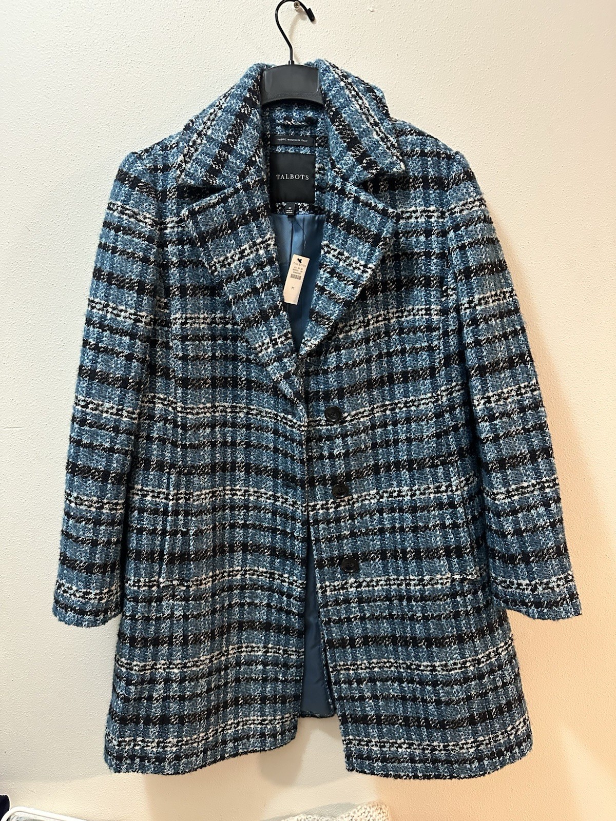 Gorgeous Talbots Plaid Wool Blend Coat Size Medium Brand New NWT