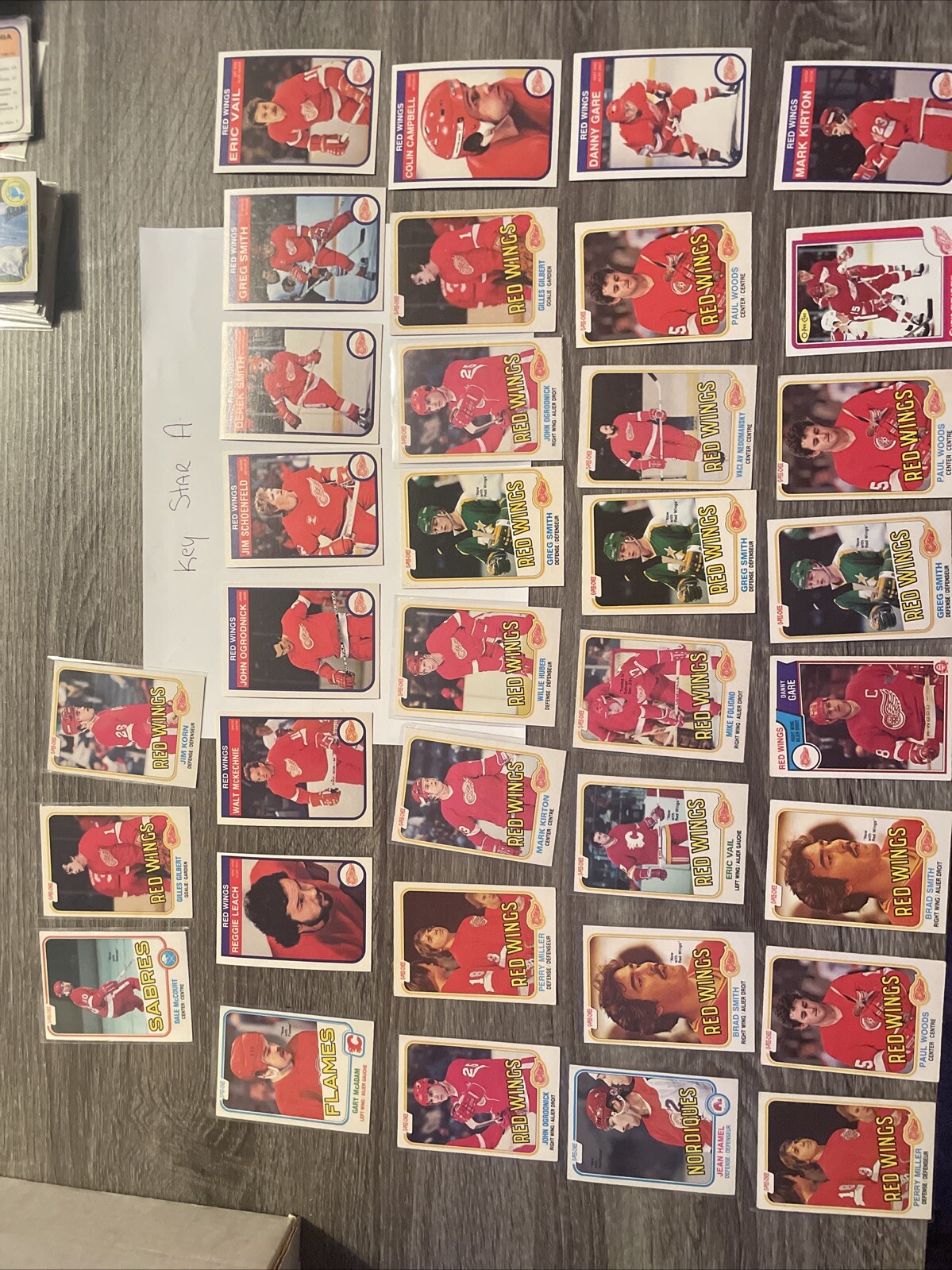 1980’s  OPC Team LOT of 33 Detroit RED WINGS NM/MT o-pee-chee, see photo