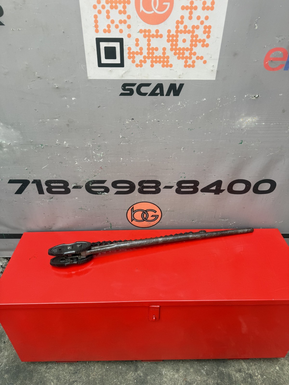 Vintage Vulcan Chain Pipe Wrench Williams & Co USA Plumber Armstrong 3/4-4 inch Vintage Vulcan Chain Pipe Wrench Williams & Co USA Plumber Armstrong 3/4-4 inch