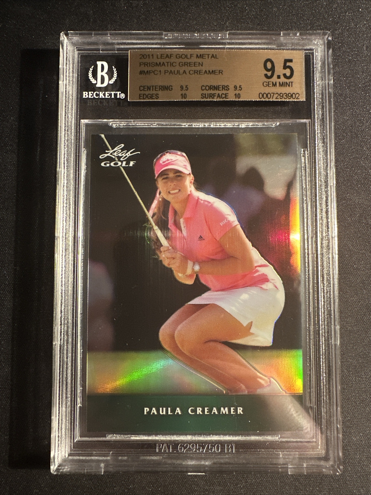 PAULA CREAMER 2011 Leaf Golf Metal Limited #M-PC1 /25 Green BGS 9.5