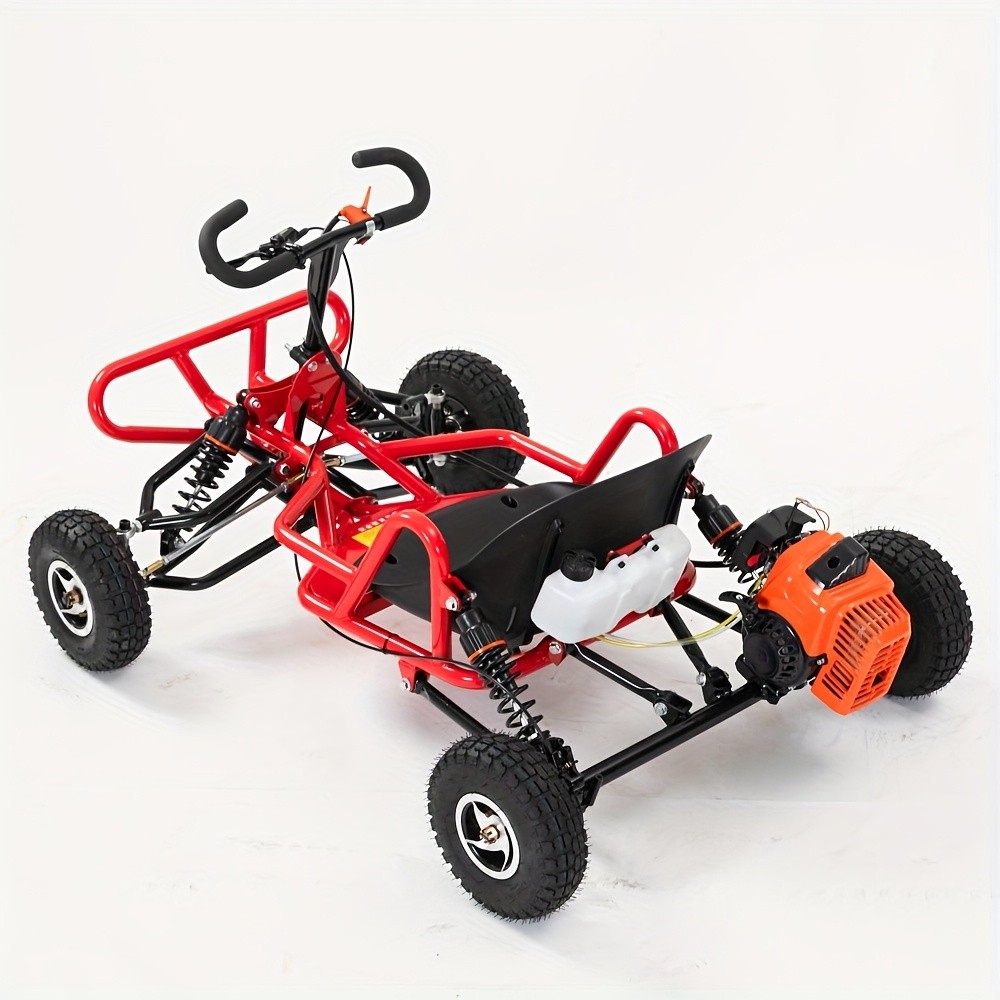 Youth Off-Road Go-Kart 63cc 2-Stroke - Enjoy Assembly Fun,Christmas Gift Red
