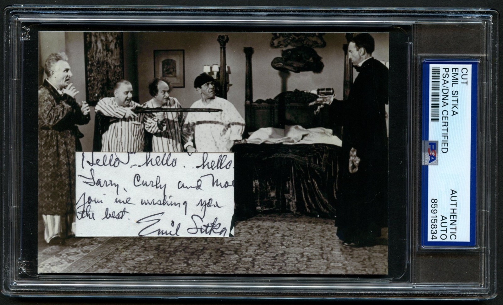 Emil Sitka signed autograph 3.5x5 Actor The Three Stooges Custom Cut PSA Slabbed Emil Sitka signed autograph 3.5x5 Actor The Three Stooges Custom Cut PSA Slabbed