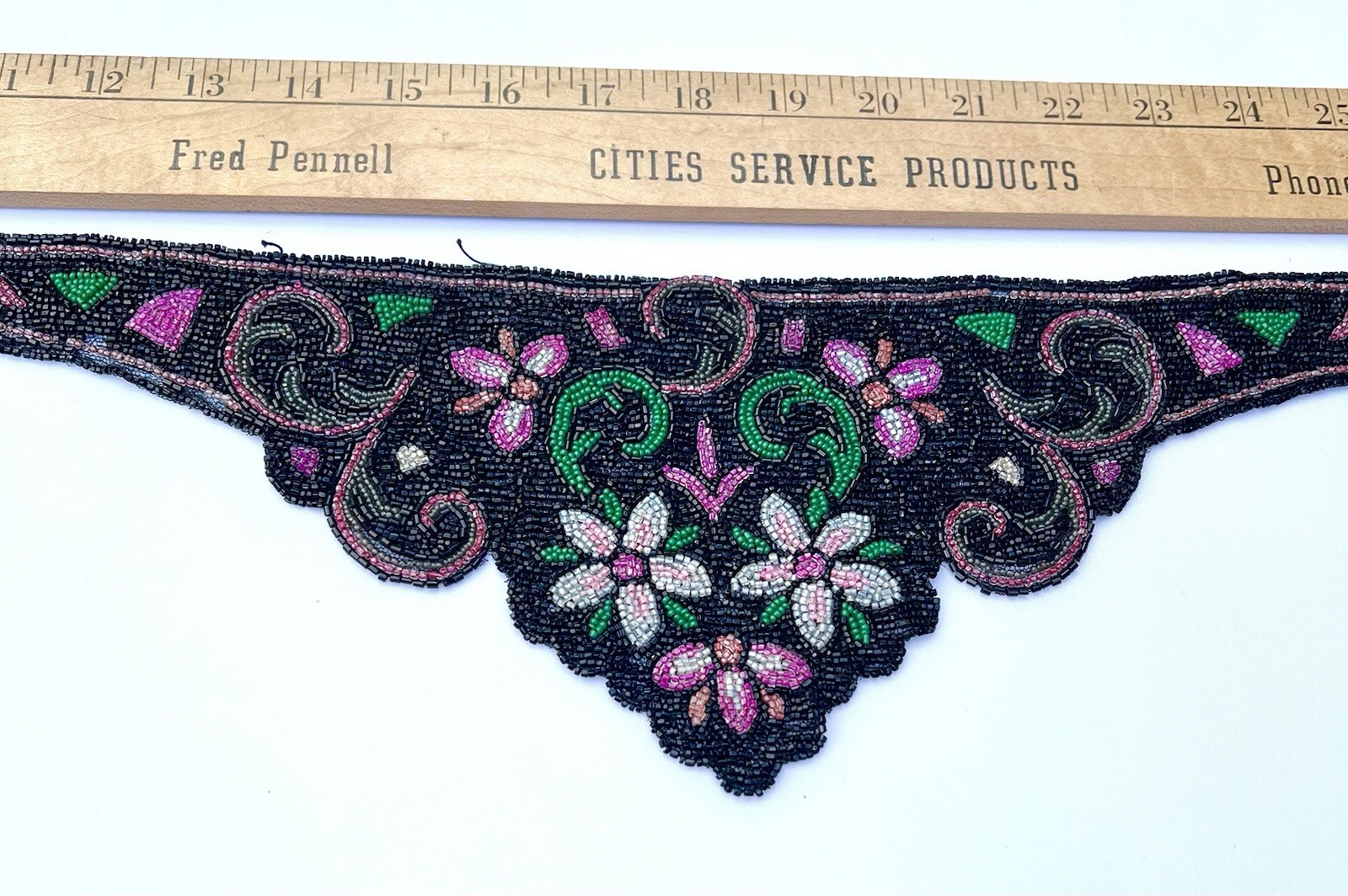 FABULOUS Antique BEADED Scarf Collar Belt Sash Black Pinks Green Blue 1920s WOW FABULOUS Antique BEADED Scarf Collar Belt Sash Black Pinks Green Blue 1920s WOW