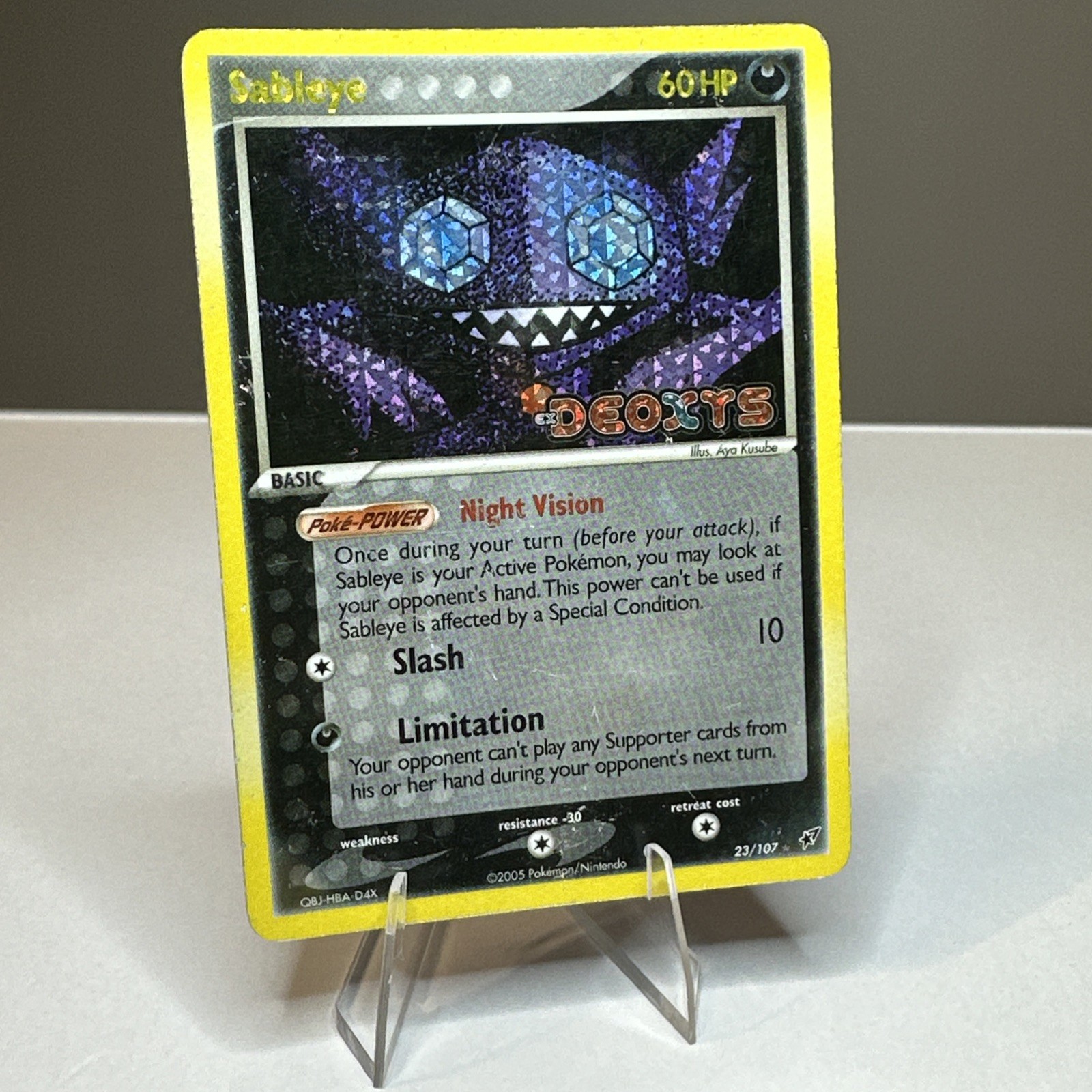 Sableye 23/107 EX Deoxys Reverse Holo Stamped Pokemon 2005 Rare English