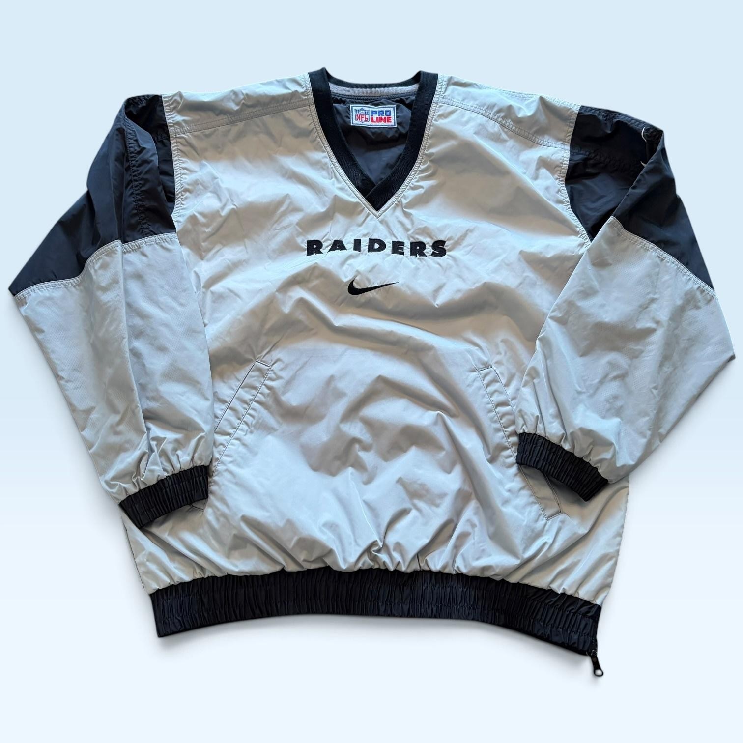 Vintage Reversible Raiders Jacket Mens Medium Black NFL Football Nike 90s