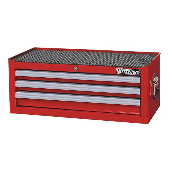Westward WESTWARD Intermediate Chest, 3-Drawers, Powder Coated Red, 26.5