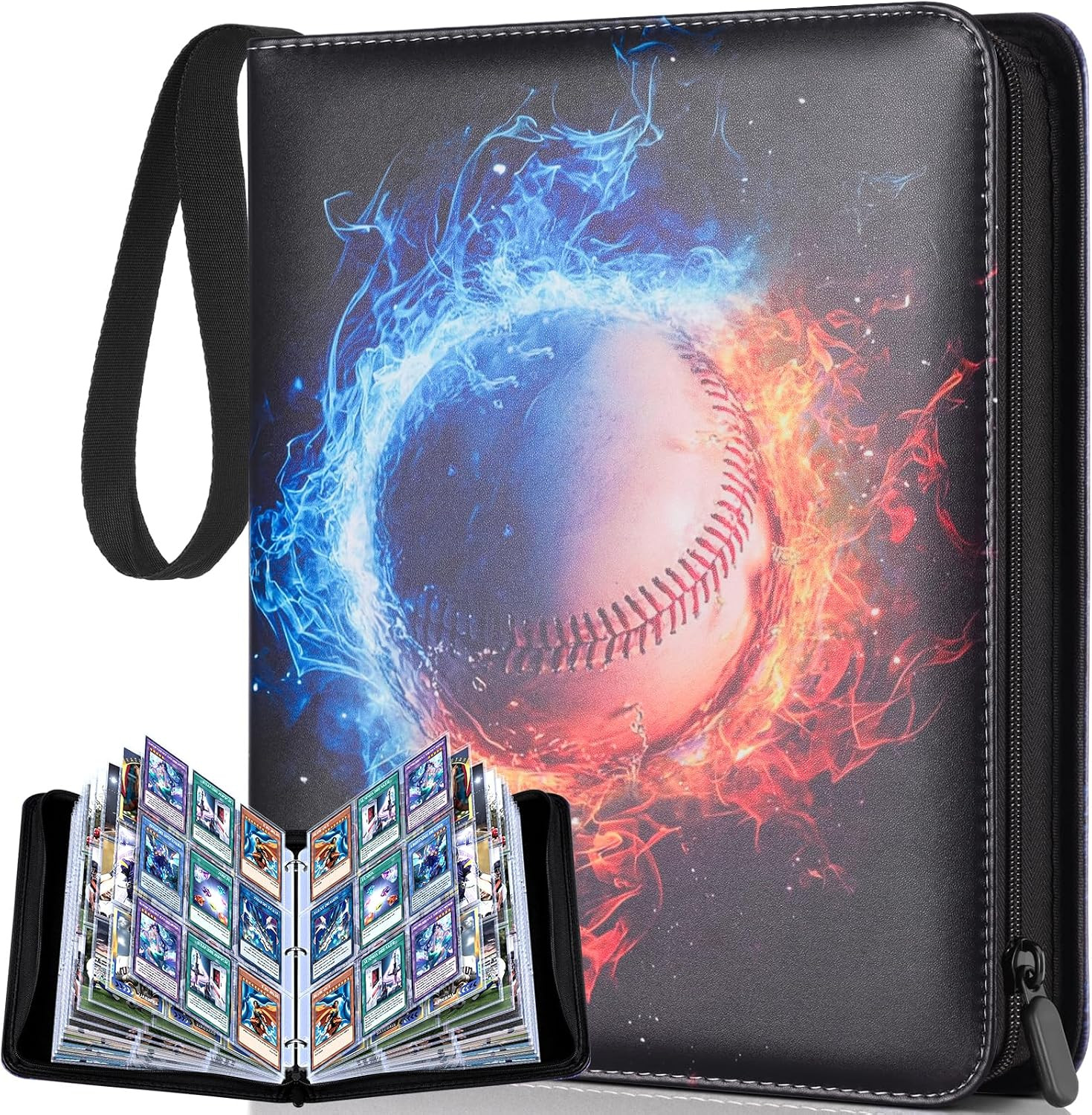 Baseball Card Binder 900 Pockets, Trading Card Binder with Sleeves, 50 Pages, 3