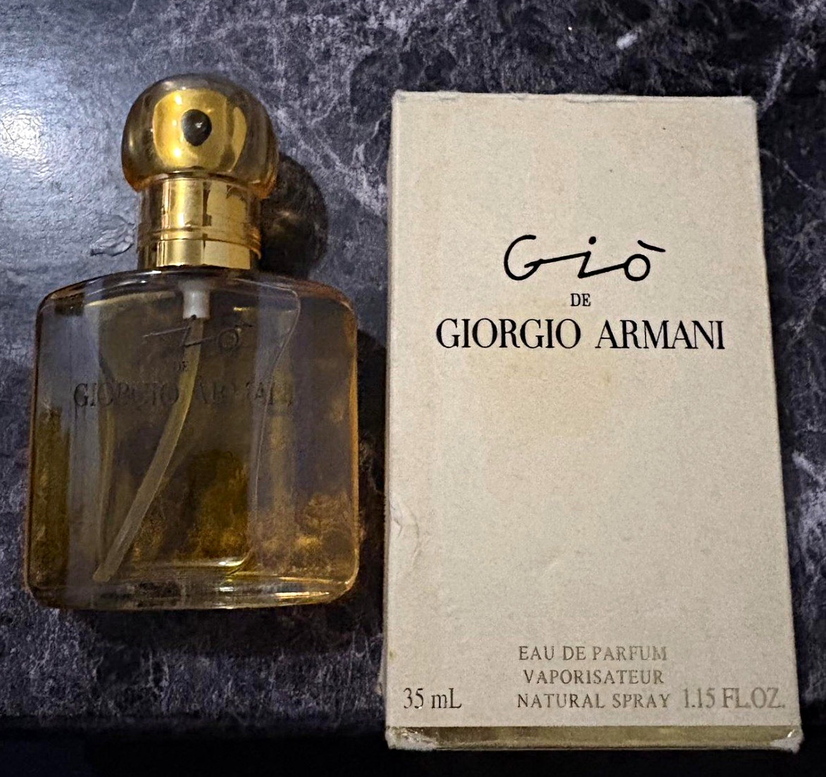 Discontinued Giorgio Armani Gio Eau de Parfum Spray Size 35 mL / 1.15 fl oz Discontinued Giorgio Armani Gio Eau de Parfum Spray Size 35 mL / 1.15 fl oz