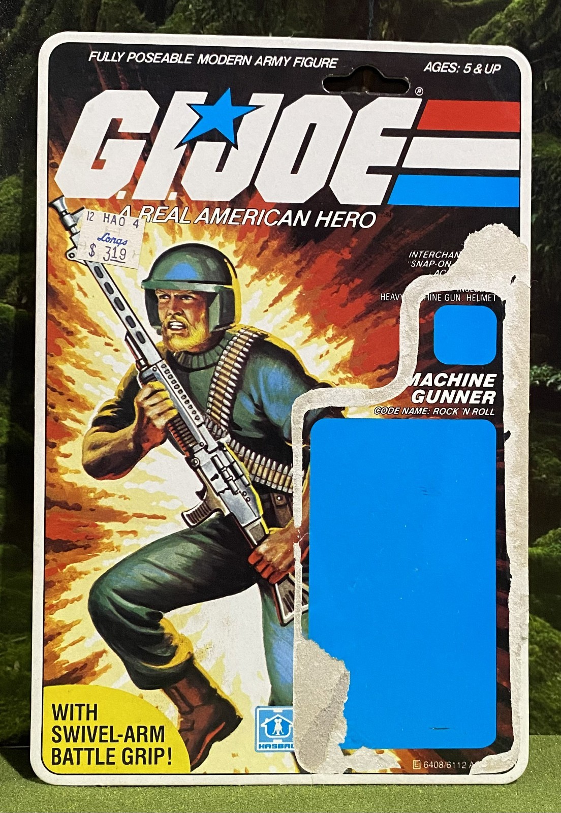 Vintage 1982 G.I. Joe ROCK \'N ROLL v1 Full UNCUT Peach File Card Back and ARAH